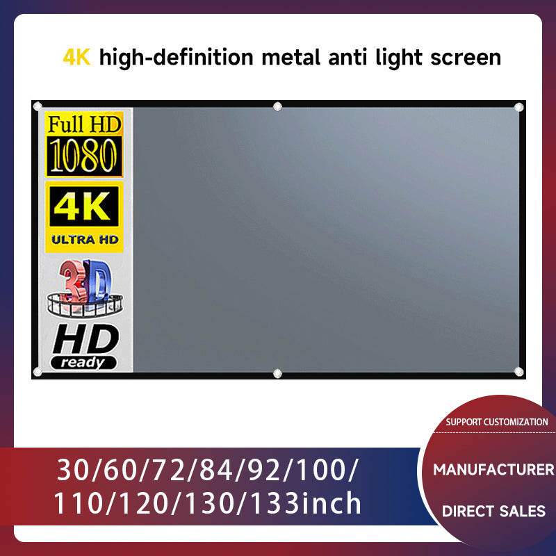Home projection, outdoor theater, business presentation, anti-glare screen, extremely portable, easy to unfold