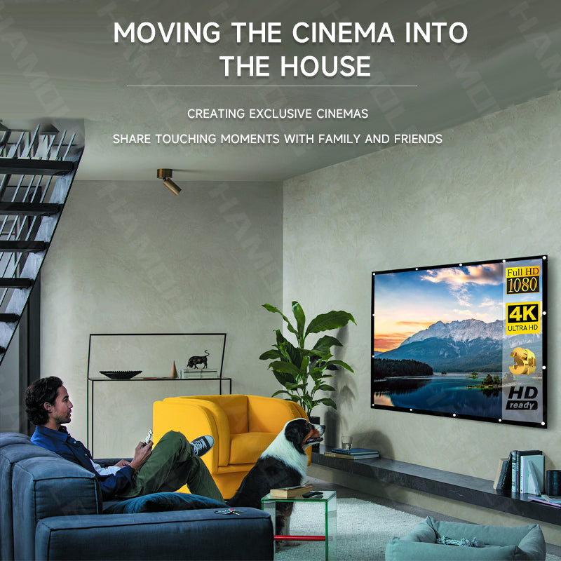 Home projection, outdoor theater, business presentation, anti-glare screen, extremely portable, easy to unfold