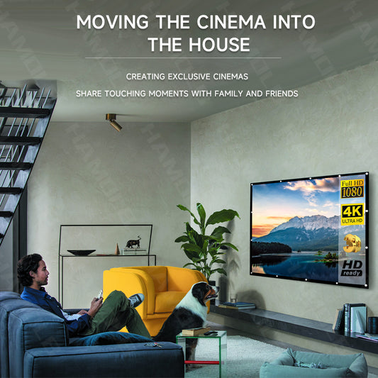 Home projection, outdoor theater, business presentation, anti-glare screen, extremely portable, easy to unfold
